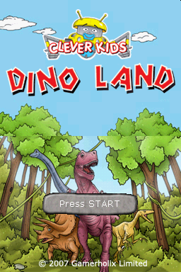 Clever Kids Dino Land title screen for Nintendo DS