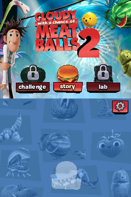Cloudy With a Chance of Meatballs 2 title screen for Nintendo DS