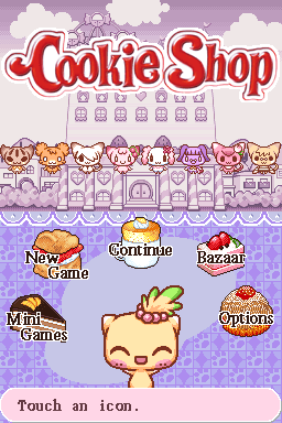 Cookie Shop: Create Your Dream Shop title screen for Nintendo DS