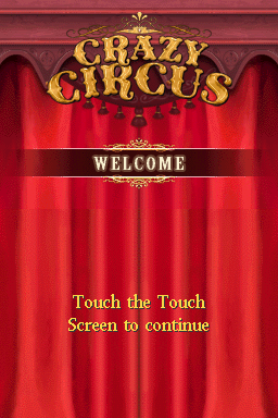 Crazy Circus title screen for Nintendo DS