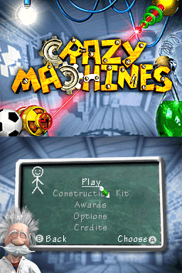 Crazy Machines title screen for Nintendo DS