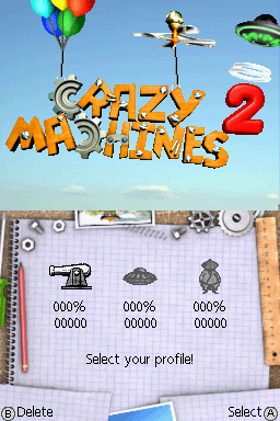 Crazy Machines 2 title screen for Nintendo DS