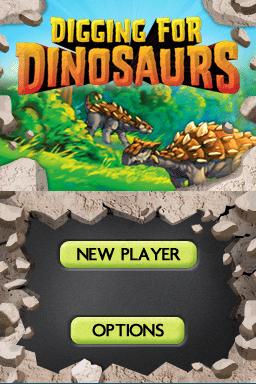 Digging for Dinosaurs title screen for Nintendo DS