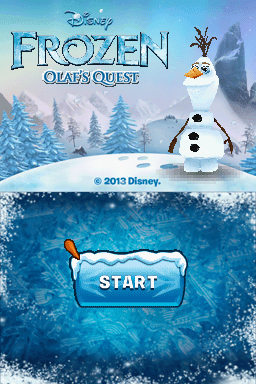 Frozen Olaf's Quest title screen for Nintendo DS