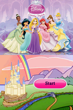 Disney Princess: Enchanting Storybooks title screen for Nintendo DS