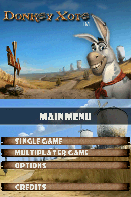 Donkey Xote title screen for Nintendo DS