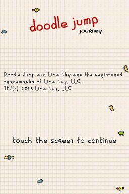 Doodle Jump Journey title screen for Nintendo DS
