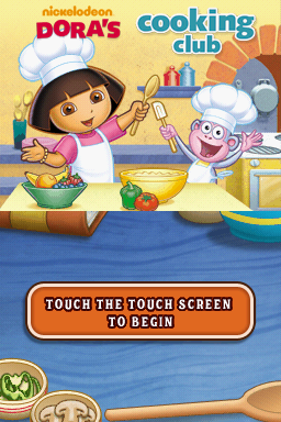 Dora's Cooking Club title screen for Nintendo DS