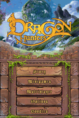 Dragon Hunters title screen for Nintendo DS