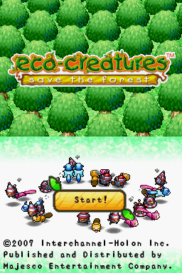 Ecolis: Save the Forest title screen for Nintendo DS