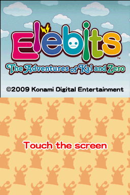 Eledees: The Adventures of Kai and Zero title screen for Nintendo DS