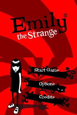 Emily the Strange: Strangerous title screen for Nintendo DS