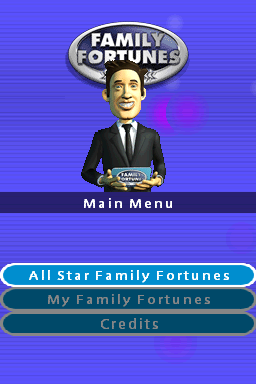Family Fortunes title screen for Nintendo DS