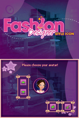 Fashion Designer Style Icon title screen for Nintendo DS