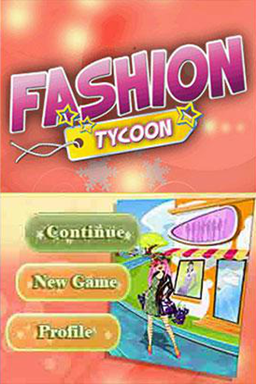 Fashion Tycoon title screen for Nintendo DS