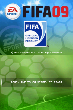 FIFA 09 title screen for Nintendo DS