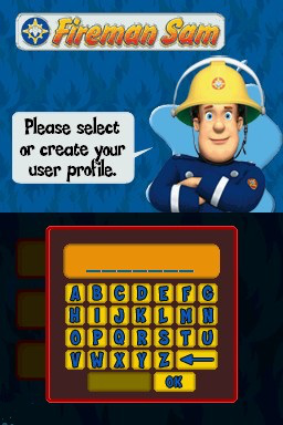 Fireman Sam title screen for Nintendo DS