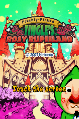 Freshly-Picked Tingle's Rosy Rupeeland title screen for Nintendo DS