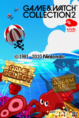 Game & Watch Collection 2 title screen for Nintendo DS