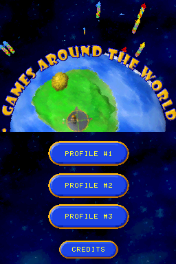 Games Around the World title screen for Nintendo DS