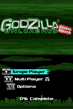 Godzilla Unleashed title screen for Nintendo DS