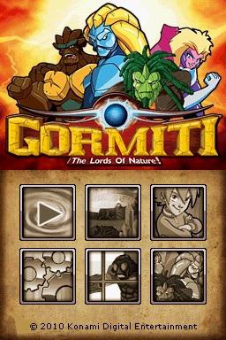 Gormiti: The Lords of Nature title screen for Nintendo DS