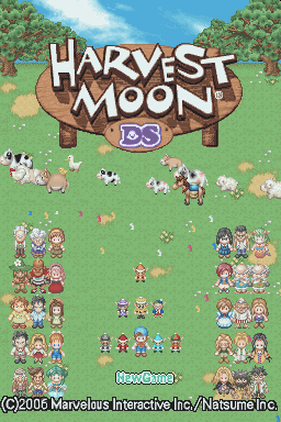 Harvest Moon title screen for Nintendo DS