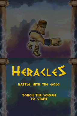 Heracles: Battle with the Gods title screen for Nintendo DS