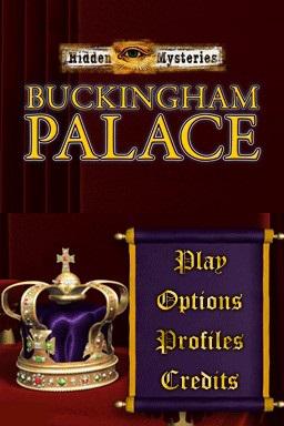 Hidden Mysteries: Buckingham Palace title screen for Nintendo DS