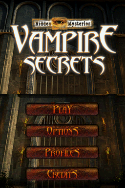 Hidden Mysteries: Vampire Secrets title screen for Nintendo DS