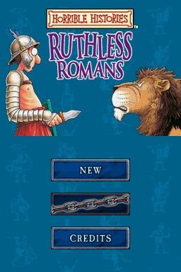 Horrible Histories Ruthless Romans title screen for Nintendo DS