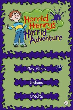 Horrid Henry's: Horrid Adventure title screen for Nintendo DS