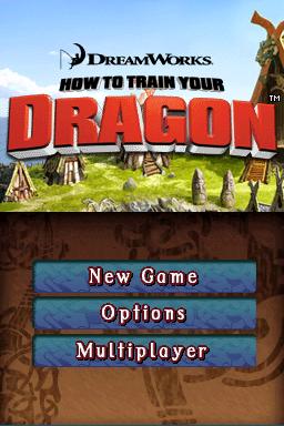 How To Train Your Dragon title screen for Nintendo DS