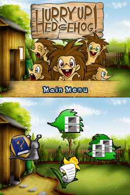 Hurry Up Hedgehog title screen for Nintendo DS