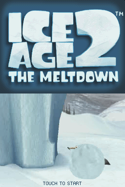 Ice Age 2 The Meltdown title screen for Nintendo DS