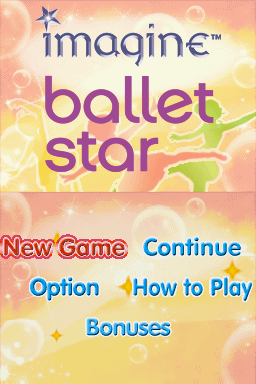Imagine: Ballet Dancer title screen for Nintendo DS