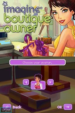 Imagine: My Boutique title screen for Nintendo DS