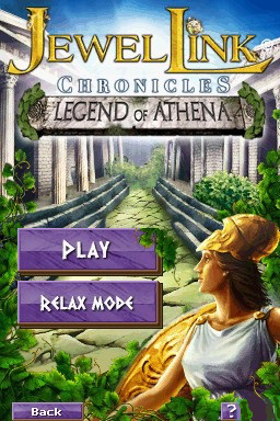 Jewel Link Chronicles: Legend of Athena title screen for Nintendo DS