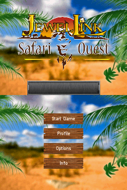 Jewel Link: Safari Quest title screen for Nintendo DS