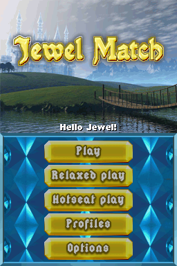 Jewel Match title screen for Nintendo DS