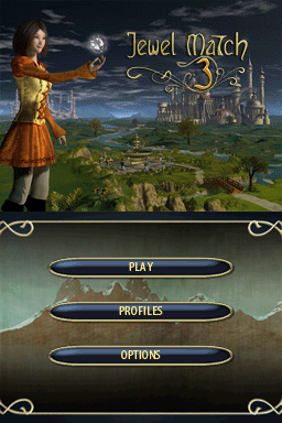 Jewel Match 3 title screen for Nintendo DS