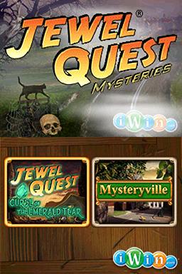 Jewel Quest Mysteries title screen for Nintendo DS