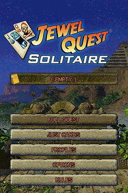Jewel Quest Solitaire title screen for Nintendo DS