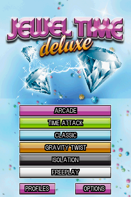 Jewel Time Deluxe title screen for Nintendo DS