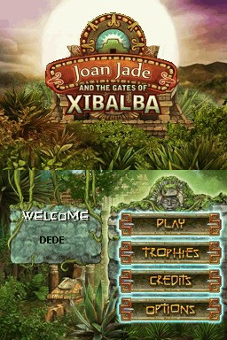 Joan Jade and the Gates of Xibalba title screen for Nintendo DS