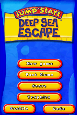 JumpStart Deep Sea Escape title screen for Nintendo DS