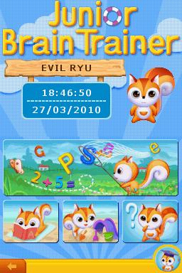 Junior Brain Trainer title screen for Nintendo DS