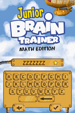 Junior Brain Trainer Maths Edition title screen for Nintendo DS