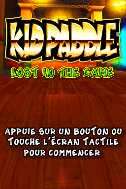 Kid Paddle Lost In The Game title screen for Nintendo DS