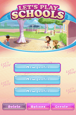 Let's Play Schools title screen for Nintendo DS